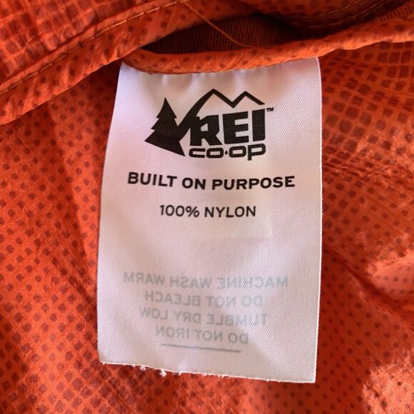 REI On the Trail Run Jacket Men S Orange Lightweight Packable Hiking Outdoor - Picture 7 of 10